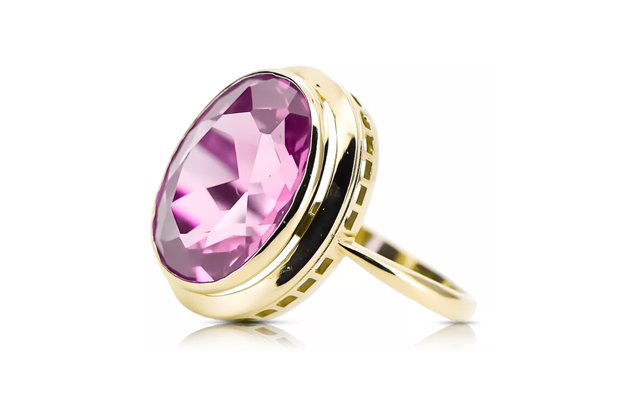 Ring Vintage craft Amethyst 14K Yellow gold vrc285y